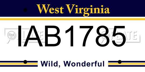IAB1785 West Virginia License Plate
