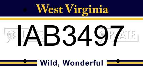 IAB3497 West Virginia License Plate
