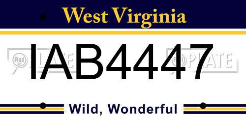 IAB4447 West Virginia License Plate