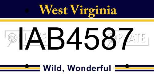 IAB4587 West Virginia License Plate