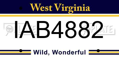 IAB4882 West Virginia License Plate