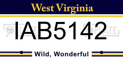IAB5142 West Virginia License Plate