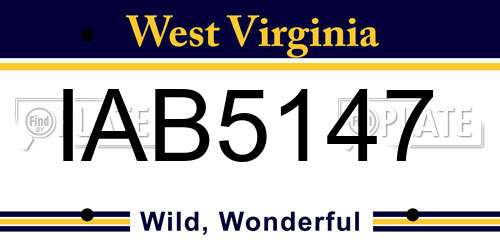 IAB5147 West Virginia License Plate