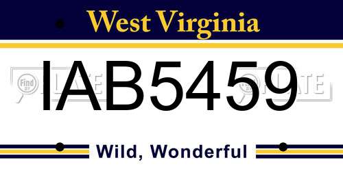 IAB5459 West Virginia License Plate