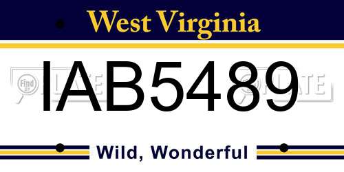 IAB5489 West Virginia License Plate