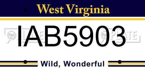 IAB5903 West Virginia License Plate