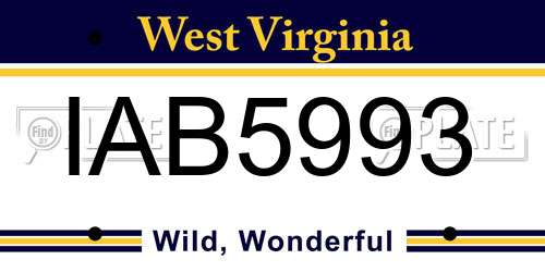 IAB5993 West Virginia License Plate