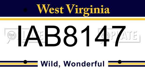 IAB8147 West Virginia License Plate