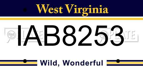 IAB8253 West Virginia License Plate