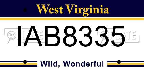 IAB8335 West Virginia License Plate