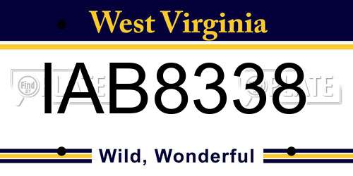 IAB8338 West Virginia License Plate