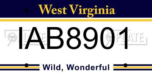 IAB8901 West Virginia License Plate