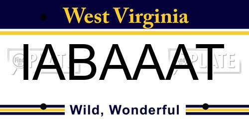 IABAAAT West Virginia License Plate