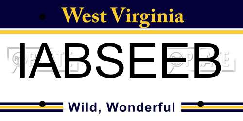 IABSEEB West Virginia License Plate