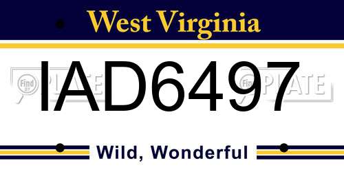 IAD6497 West Virginia License Plate