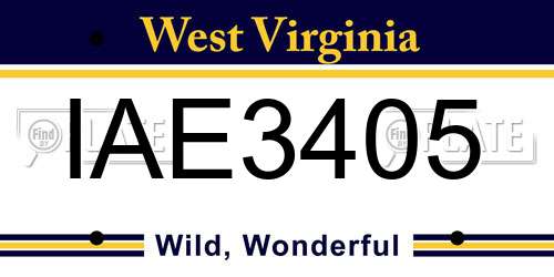 IAE3405 West Virginia License Plate