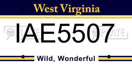 IAE5507 West Virginia License Plate