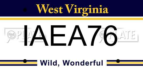 IAEA76 West Virginia License Plate