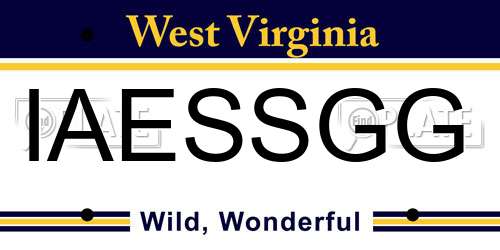 IAESSGG West Virginia License Plate