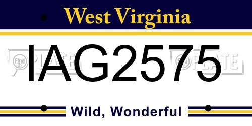 IAG2575 West Virginia License Plate