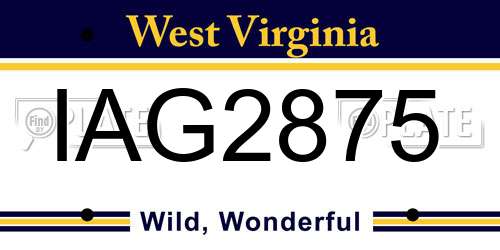 IAG2875 West Virginia License Plate