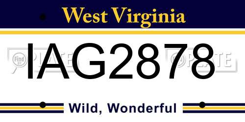 IAG2878 West Virginia License Plate