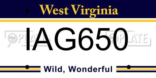 IAG650 West Virginia License Plate