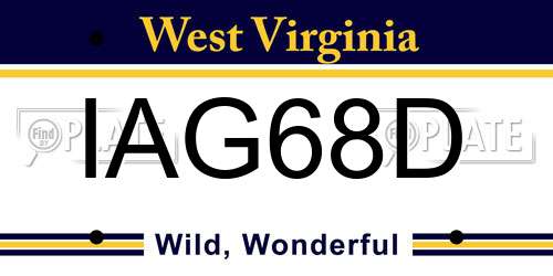 IAG68D West Virginia License Plate