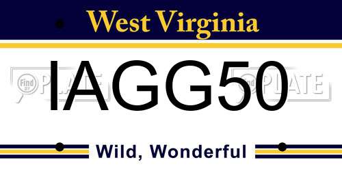 IAGG50 West Virginia License Plate