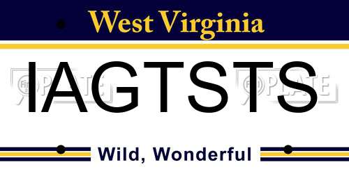 IAGTSTS West Virginia License Plate