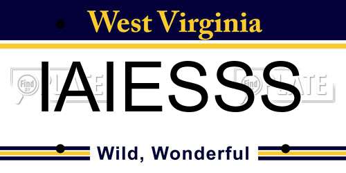 IAIESSS West Virginia License Plate