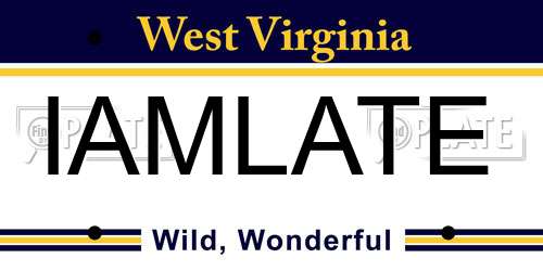 IAMLATE West Virginia License Plate