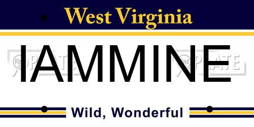 IAMMINE West Virginia License Plate