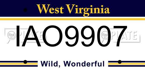 IAO9907 West Virginia License Plate
