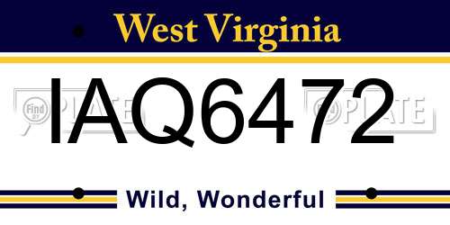 IAQ6472 West Virginia License Plate