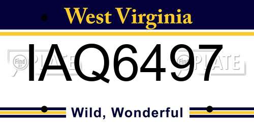 IAQ6497 West Virginia License Plate