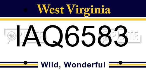 IAQ6583 West Virginia License Plate