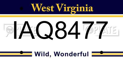 IAQ8477 West Virginia License Plate