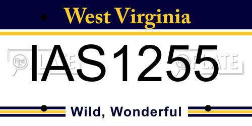 IAS1255 West Virginia License Plate