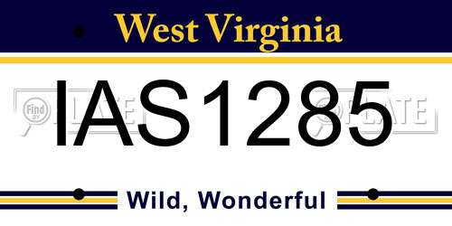 IAS1285 West Virginia License Plate