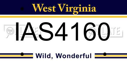 IAS4160 West Virginia License Plate