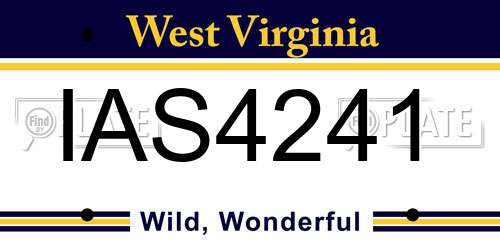 IAS4241 West Virginia License Plate