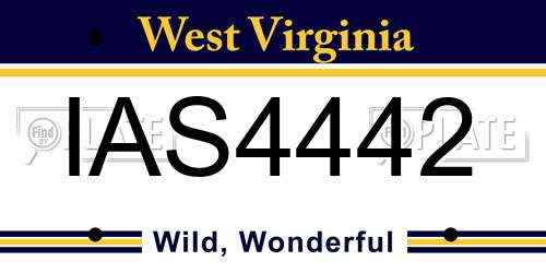 IAS4442 West Virginia License Plate