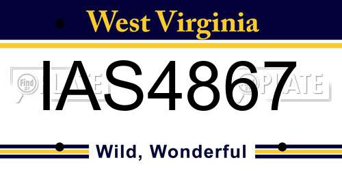 IAS4867 West Virginia License Plate