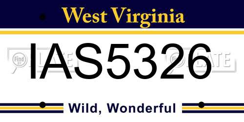 IAS5326 West Virginia License Plate