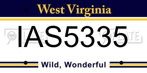 IAS5335 West Virginia License Plate