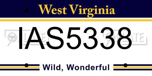 IAS5338 West Virginia License Plate