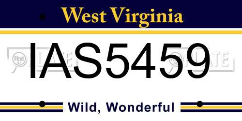 IAS5459 West Virginia License Plate