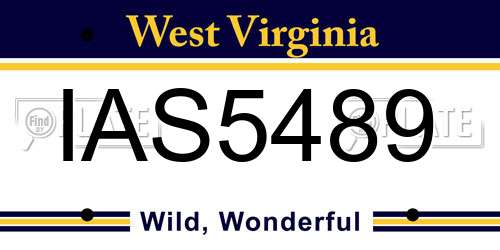 IAS5489 West Virginia License Plate