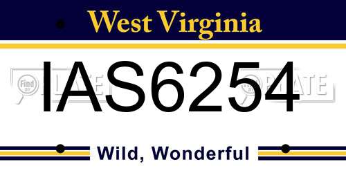 IAS6254 West Virginia License Plate